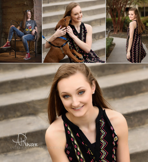 Plano Senior Portrait Session at the Shops of Legacy in Plano Texas for a Legacy Christian Academy senior girl.